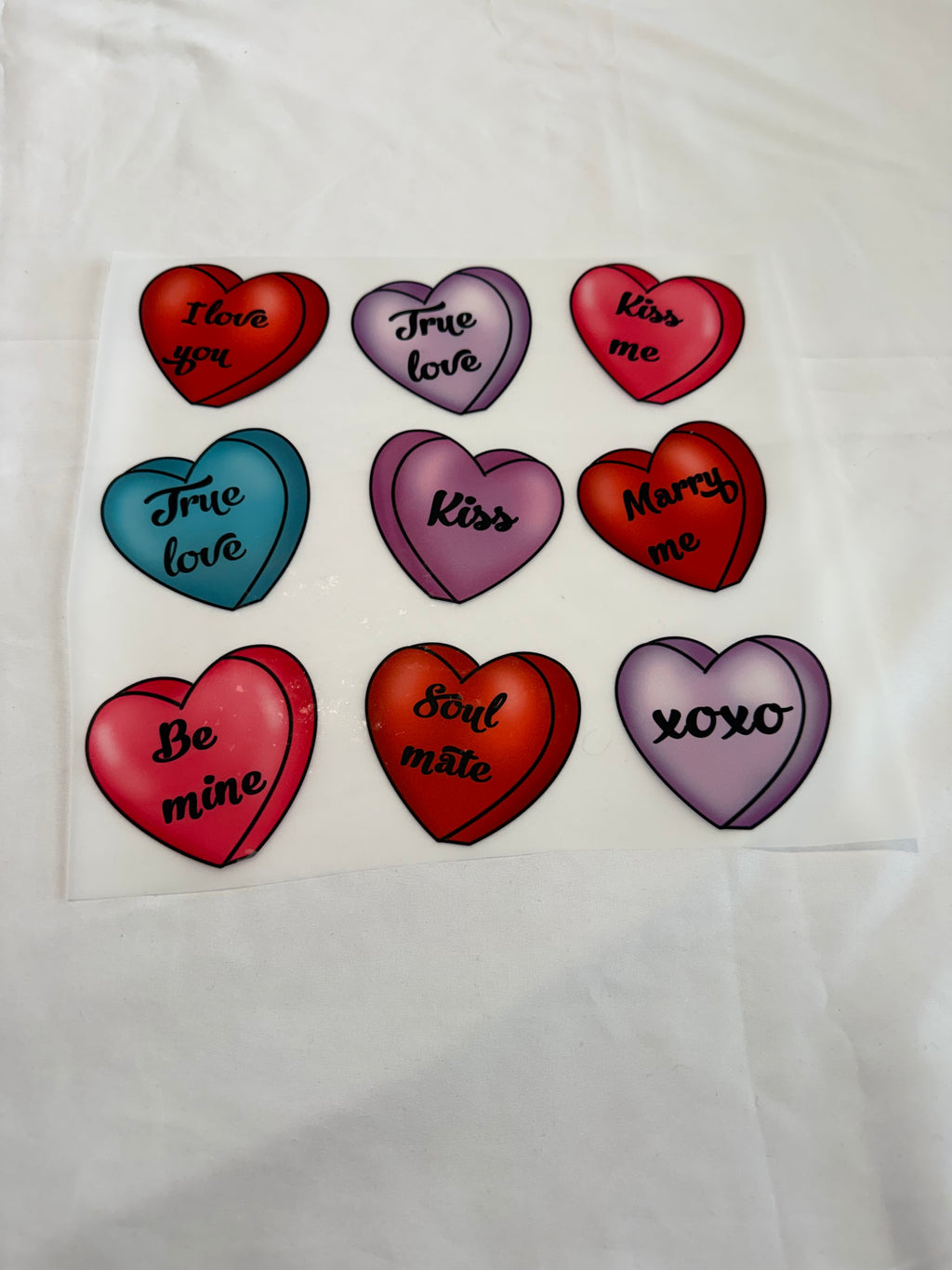 Conversation Hearts – Valentine Candy Heart Graphic T-Shirt -Custom Apparel