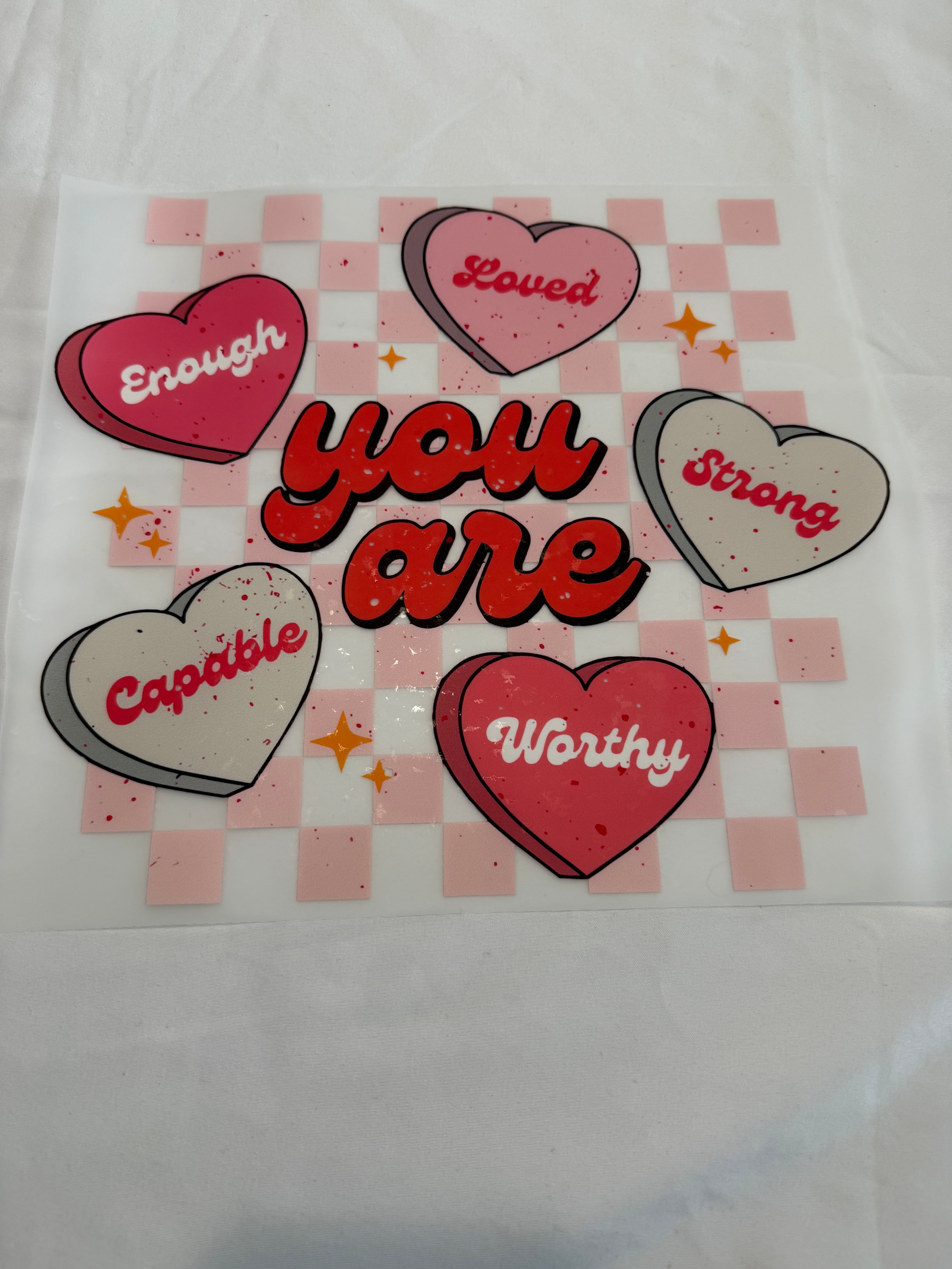 You Are Enough – Affirmation Heart Graphic T-Shirt – Custom Apparel